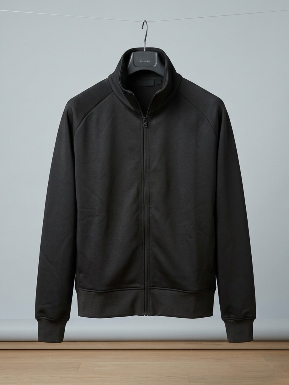 Men's Black Zip-Up Track Jacket